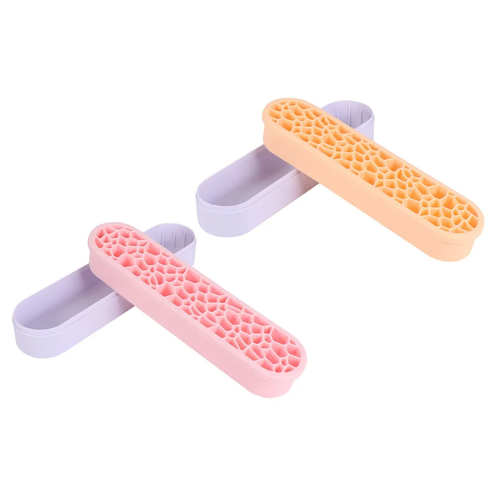 

2Pcs Makeup Brush Holder Storage Box Organizer Rack for Lip Gloss Eyebrow Pens Desktop Beauty Tool Stand