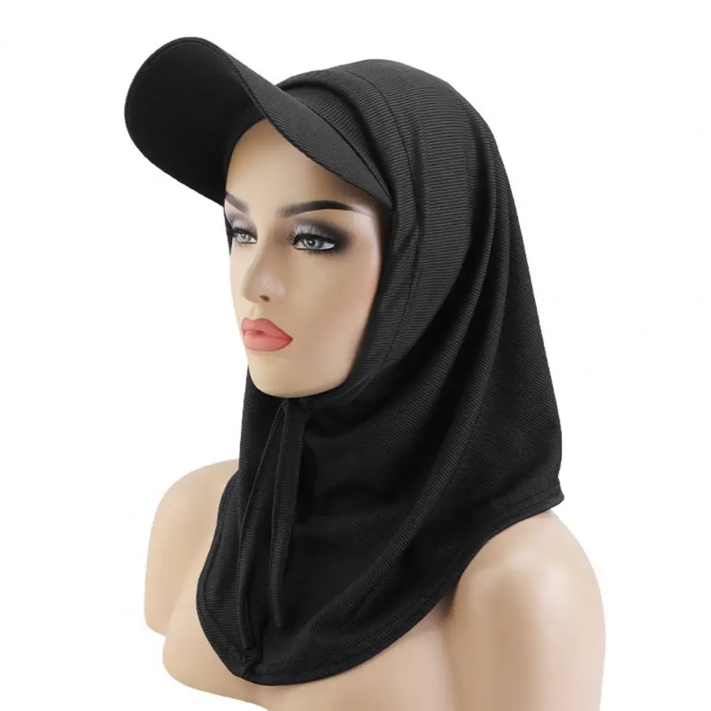 Turban Sun Hat 2pcs Adjustable Sun Hat Set with Built-in Drawstring Shawl Extended Brim Turban for Outdoor Travel Sports Full