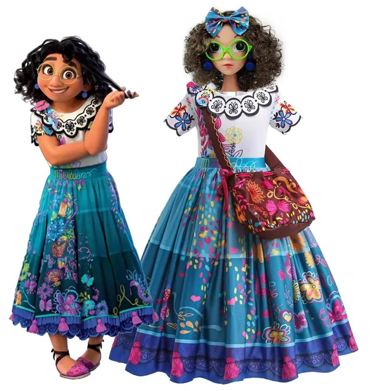 

Mirabel Princess Dress For Girls Iin Stock Cosplay Costume Dress Wig Bag Glasses Sets Halloween Party Clothes for Women