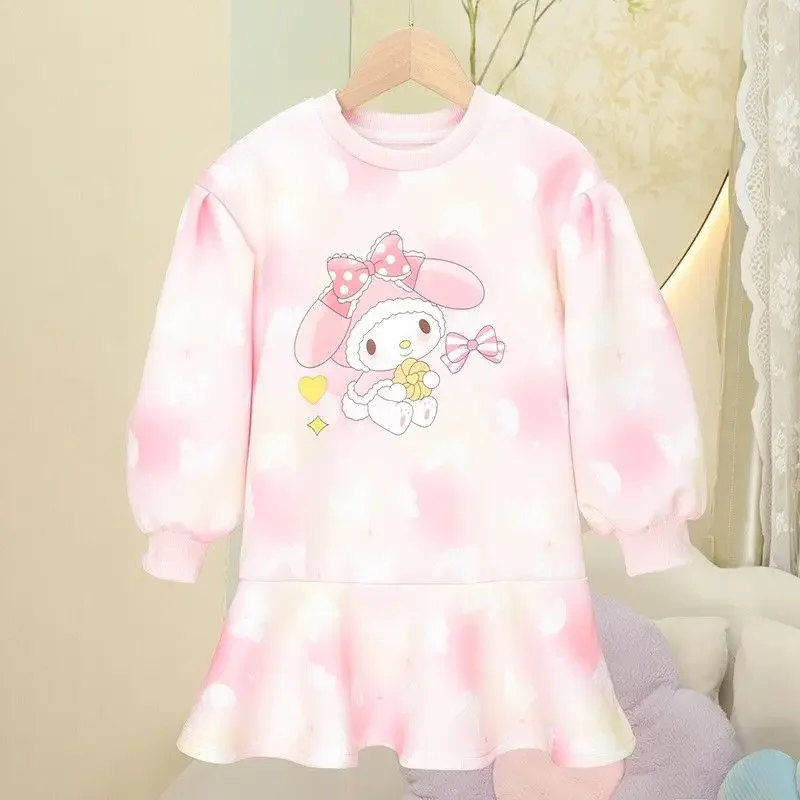 

My Melody Anime Kawaii MINISO Ins Fashion Long Sleeve Hoodie Cute Cartoon Children Long Sleeved Princess Shirt Clothing Gifts