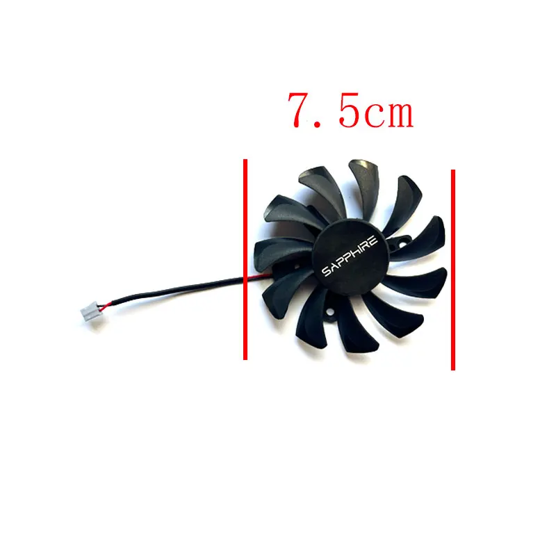 75MM 2PIN New For SAPPHIRE R7 240 250 340 350 with Boost Graphics Card Replacement Fan