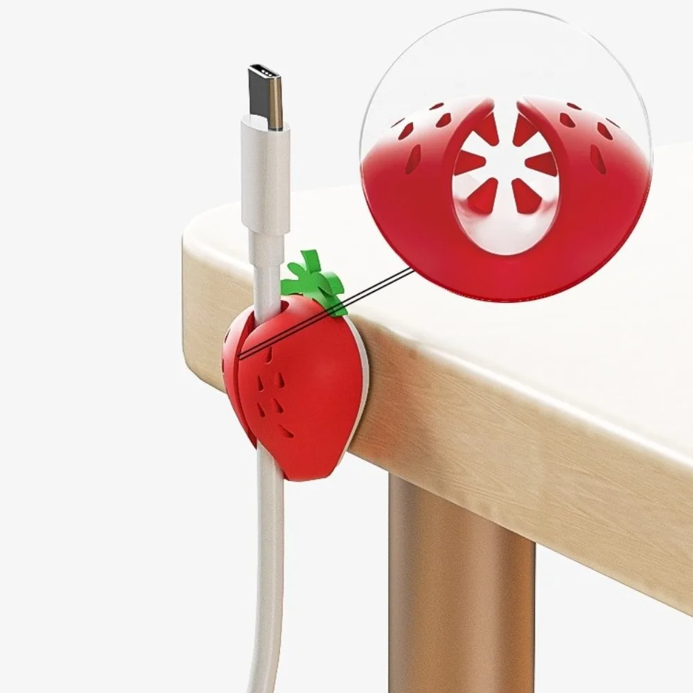 5 uds nuevo organizador enrollador de cables en forma de fruta TPR lindo soporte de cables calabaza plátano zanahoria Mini Protector de cables para escritorio ordenado
