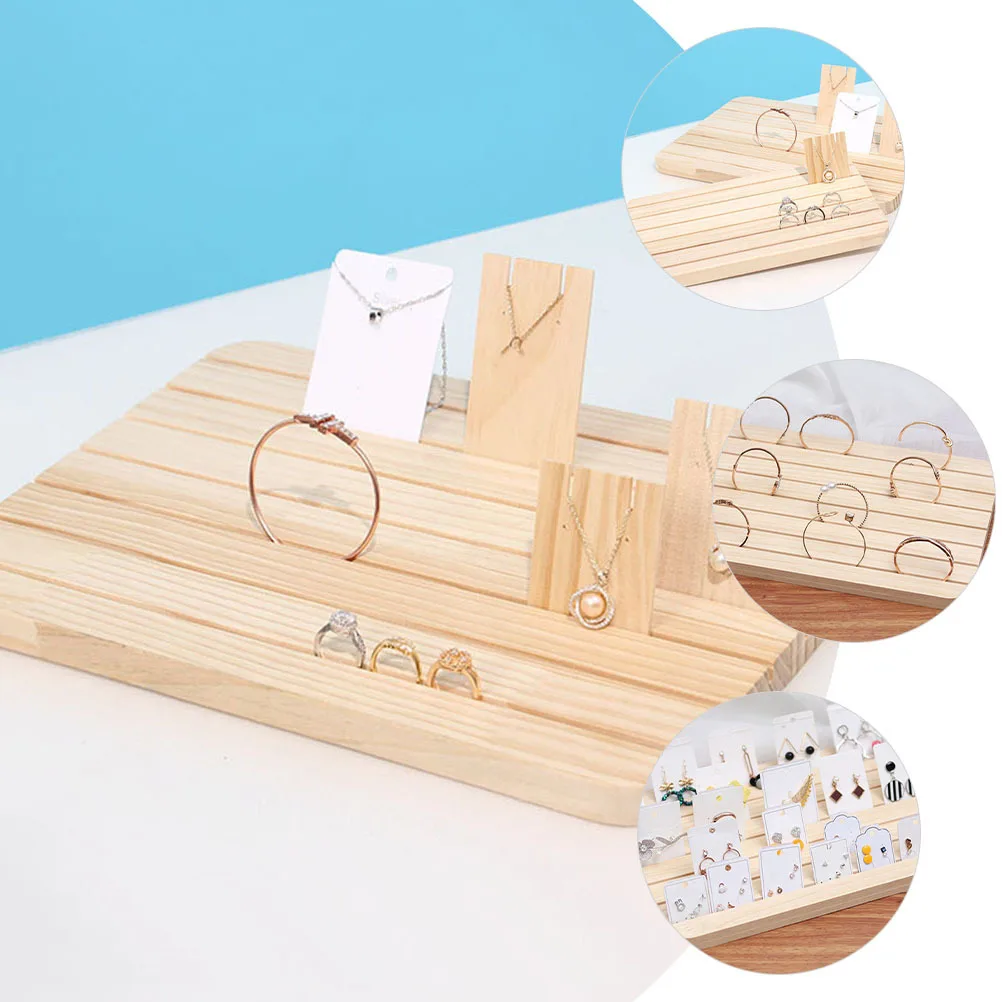 

Earring Holder Organizer Wooden Stand Durable Safe Long Serving Life Desk Counter Space Saving Wooden Earring Holder