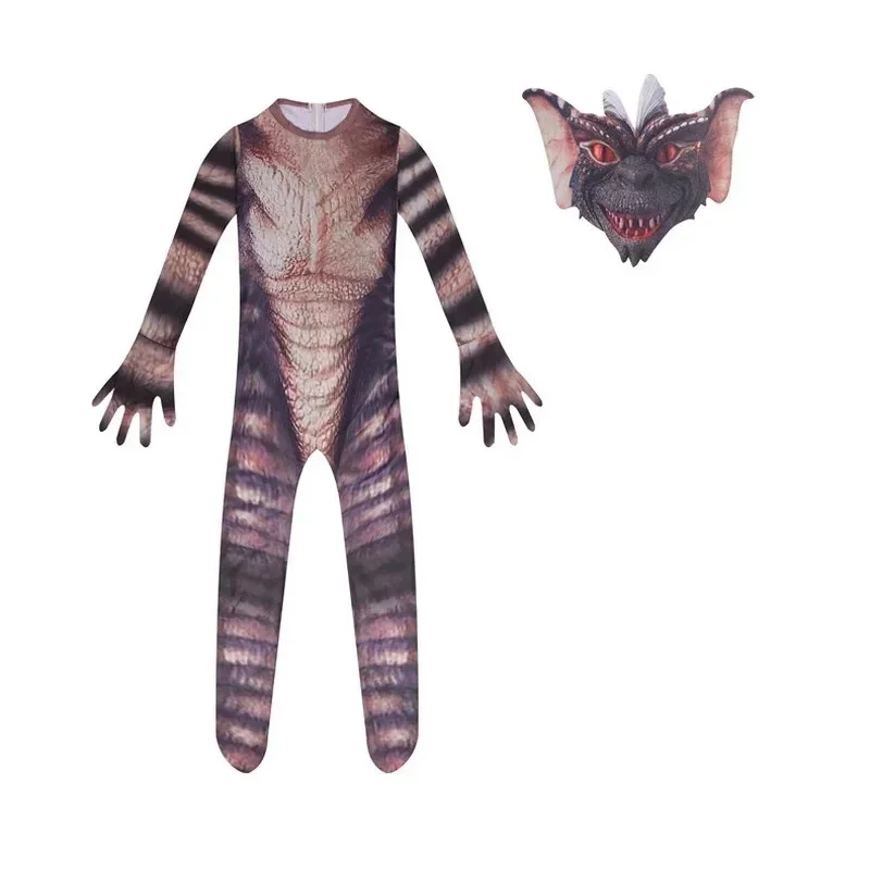 (#^.^#) 2026 New Anime gremlins cosplay costumes bodysuit Halloween Costume with Mask Jumpsui →_→LOOK ME