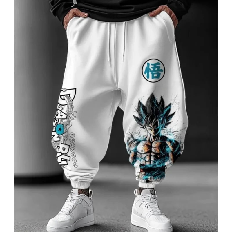 กางเกงลำลองผู้ชายลายดราก้อนบอล คุณภาพสูง รุ่นใหม่ ปี 2025 สไตล์อนิเมะ ทรงหลวม ใส่สบาย เหมาะกับฤดูหนาว ผ้าฝ้ายระบายอากาศ พิมพ์ลายสีเข้ม
