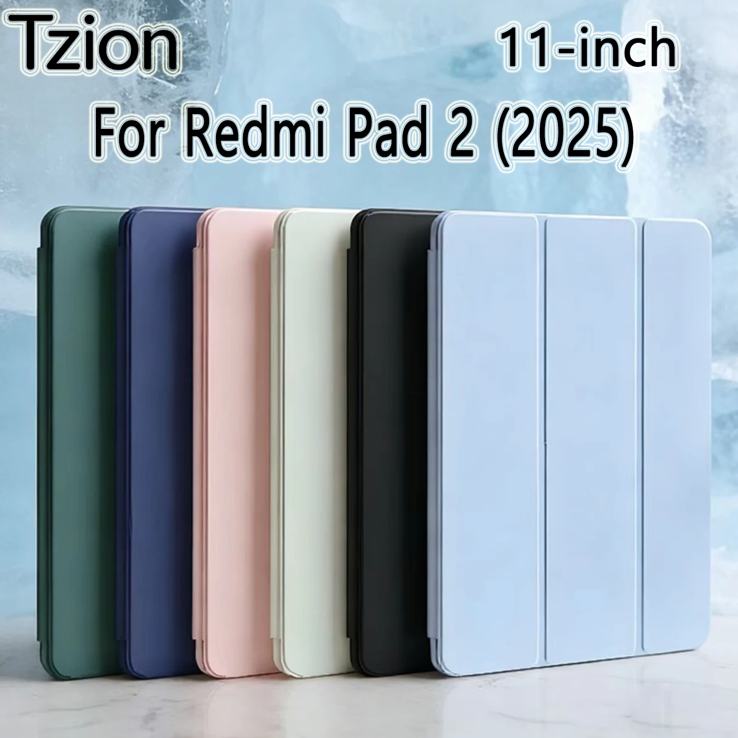 Funda para Redmi Pad 2 2025 de 11 Pulgadas, Delgada, Ligera y Duradera, con Soporte Tríptico, Carcasa de Silicona Suave