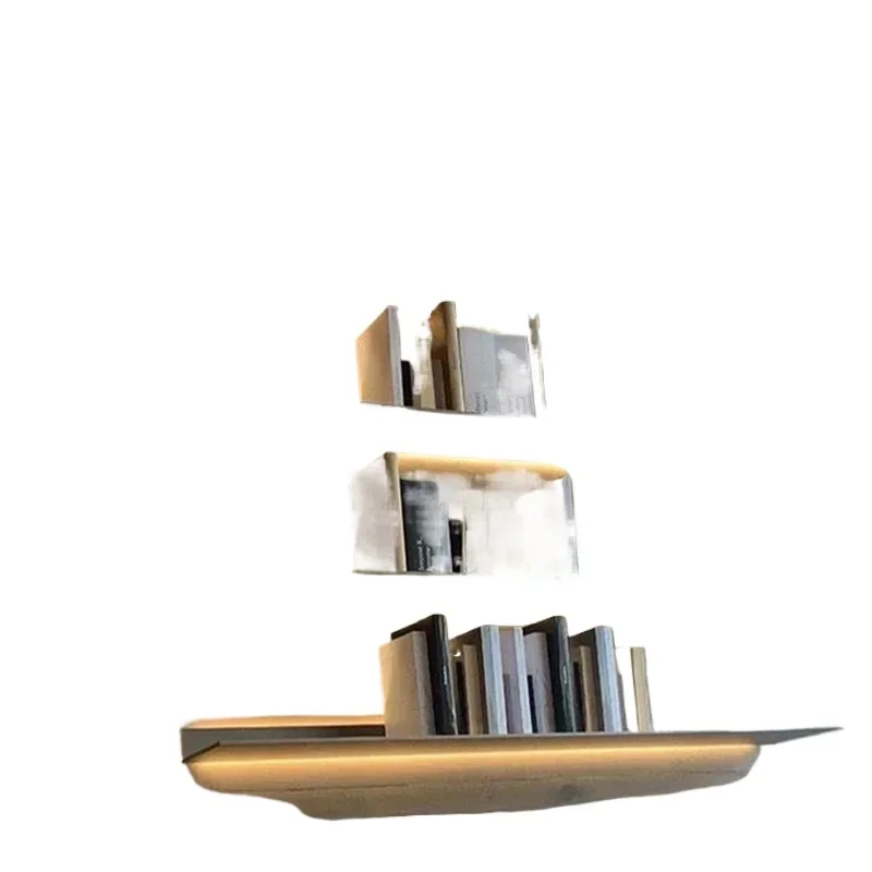 LED laminate light luminous open wall storage rack, entrance industrial wind display rack