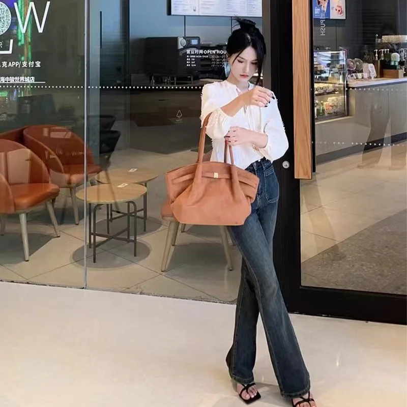 حقيبة زلابية كبيرة ذات سعة كبيرة للركاب من الجلد، حقيبة كروس جديدة بكتف واحد، حقيبة حمل #3