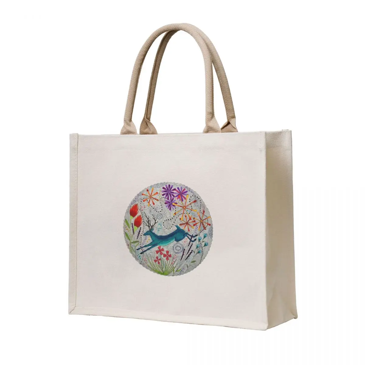 

Blue Deer Jumping for Joy! Tote Bag cute tote bag bags for women large tote bag