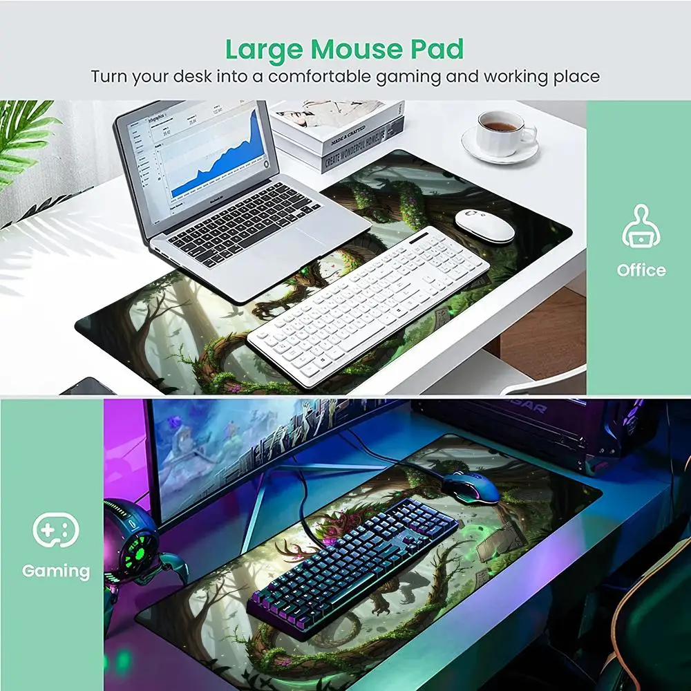 لوحة ماوس أنيمي من Forest Giant Dragon Playmat، حصيرة مكتبية مطاطية مضادة للانزلاق، ملحقات الكمبيوتر، حصيرة ألعاب لوحة المفاتيح، لوحة ماوس، وسادة ماوس