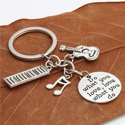 Delysia King1 piano teacher key chain music key ring pianist gift music note guitar pendant handmade jewelry