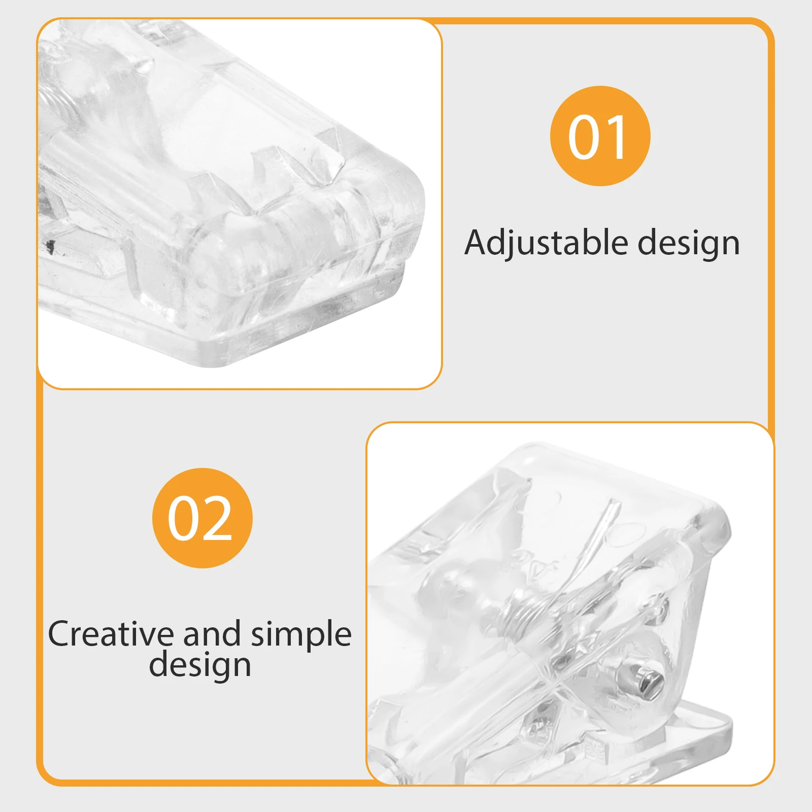 

60pcs Transparent Id Badge Holders Binder For Office School Events Acrylic Clear Binder Small Spring Wall Hanging Clips