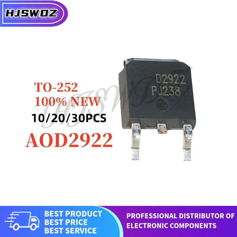 10/20/30PCS D2922 AOD2922 TO-252 P-Channel MOSFET for Load Switch Chipset Brand New In Stock