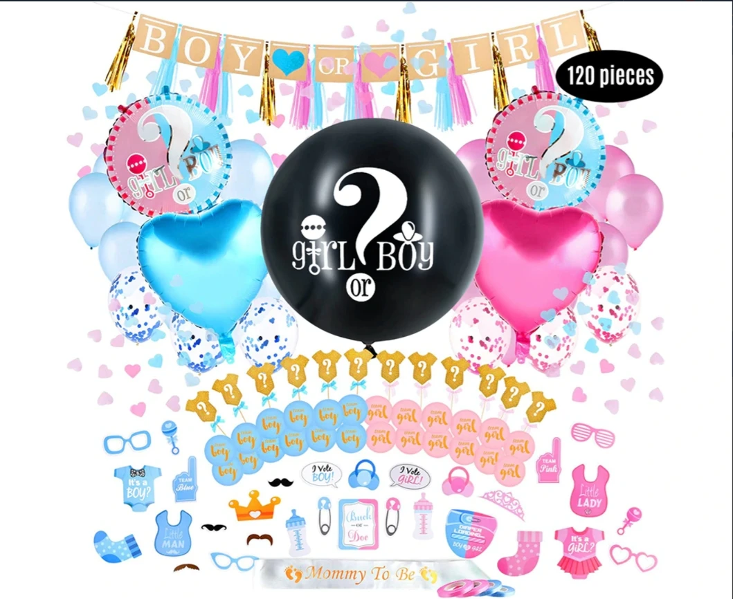 120Pcs Balloon Kit Baby Gender Reveal Blue Pink Latex Balloons Baby Shower Party Kids Birthday Decorations Helium Globos