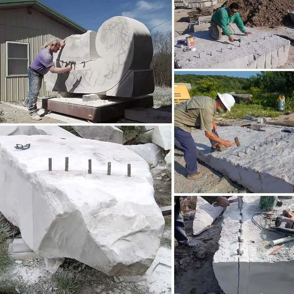 New Wedge Stone Splitter Heavy Duty Steel 16mm/18mm Stone Splitting Multipurpose Rock Splitters Rocks