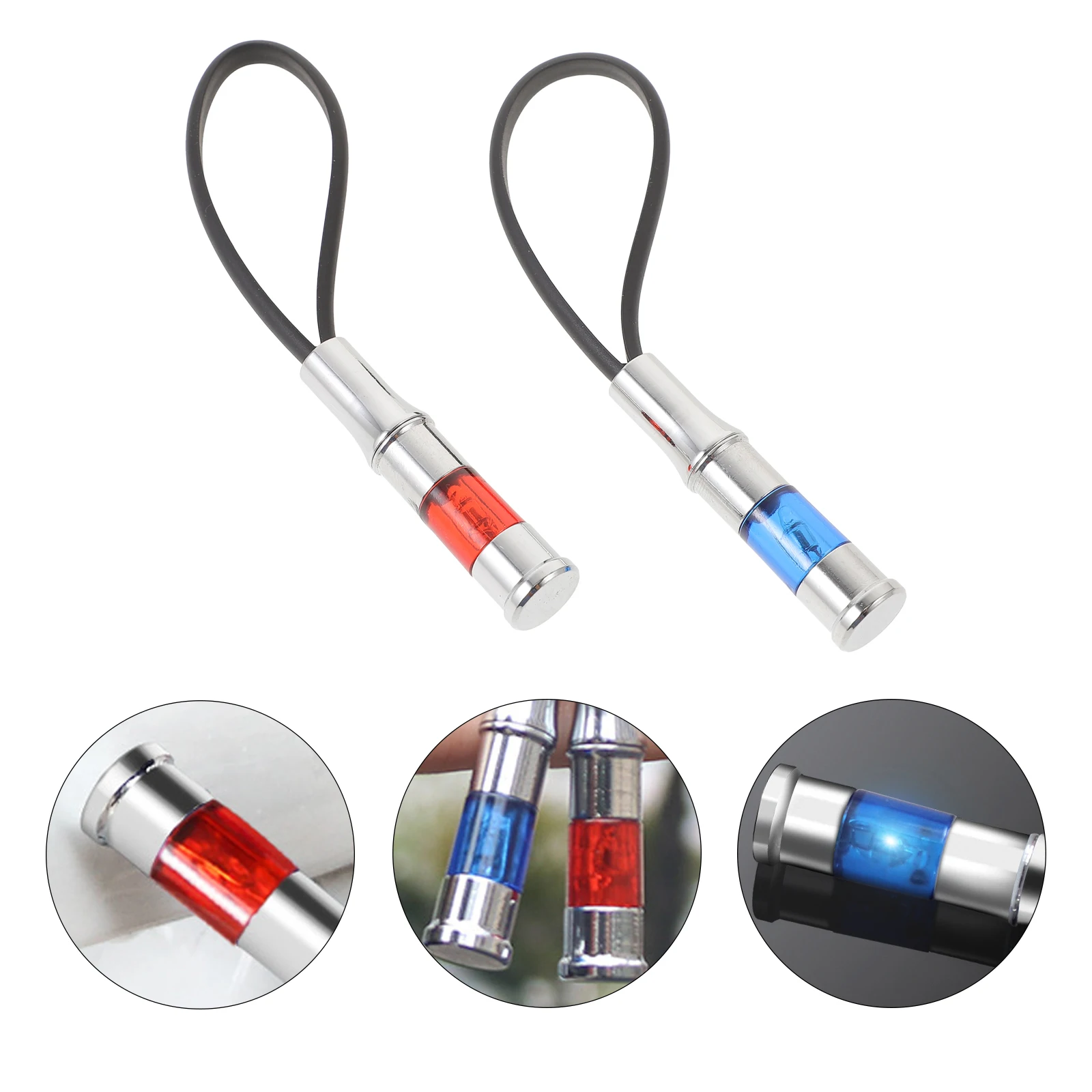 

2pcs Static Blue Car Keyring Red Keychain Set Metal Discharger for Vehicle Daily Use Anti Static Supplies