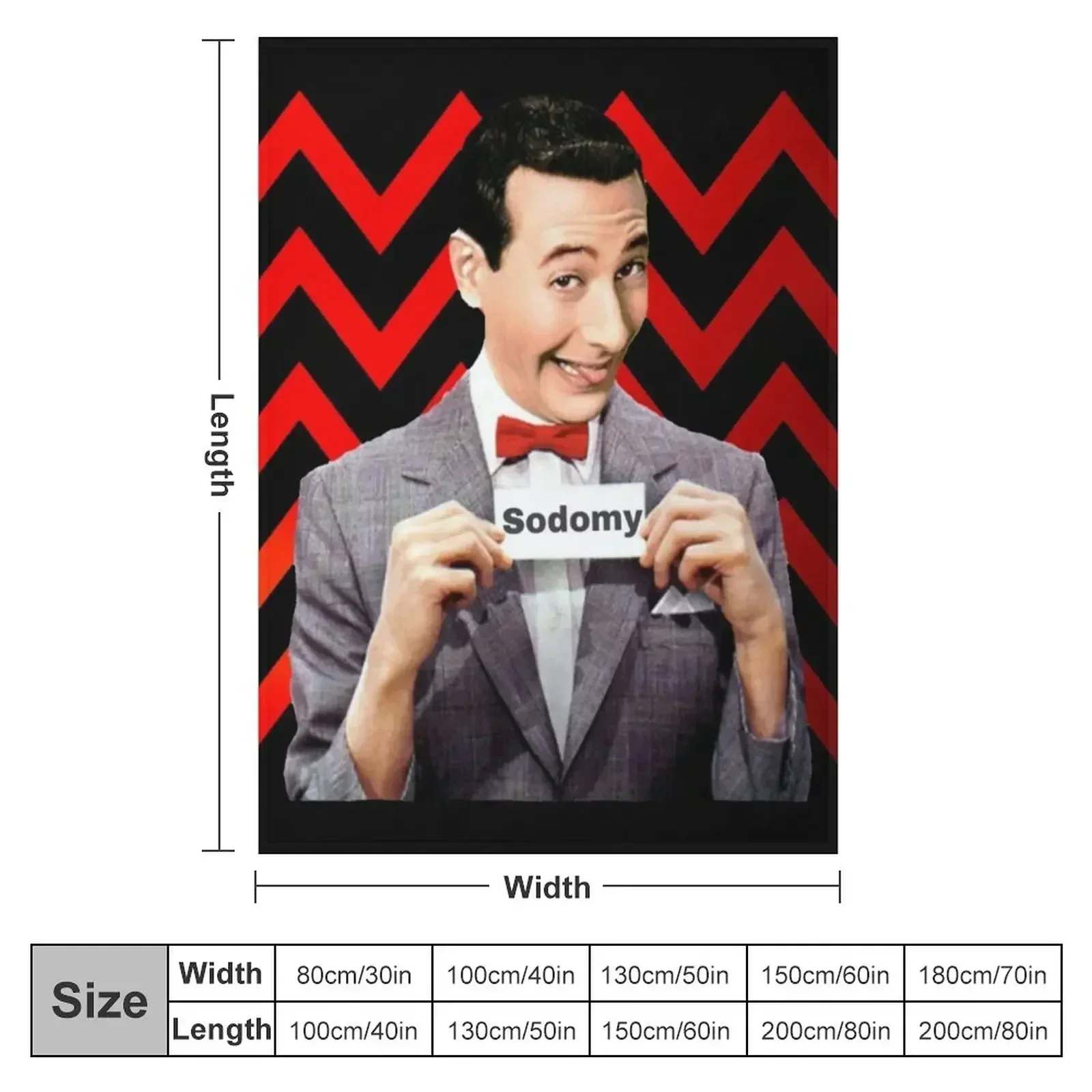 Pee Wee Herman- Sodomy Throw Blanket couch cozy soft plush fuzzy picnic outdoor blanket