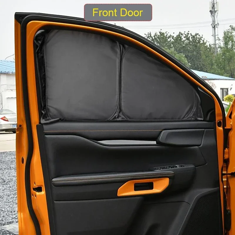 For FORD EVEREST RANGER 2021-2026 Car Black Windows Privacy Sunshade Anti-UV Heat Insulation Protect Cover Interior Accessories