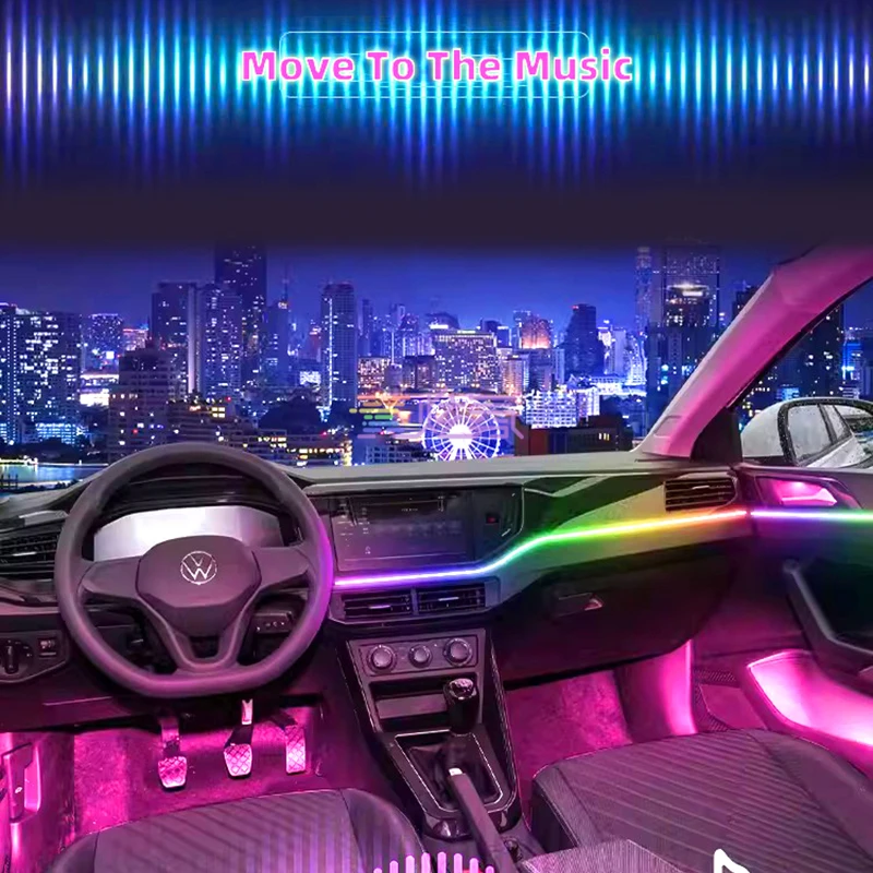 For 2014 Honda lattice Car Interior Acrylic Light Ambient Lights 64 RGB Guide Fiber Optic Car Decoration Atmosphere Light