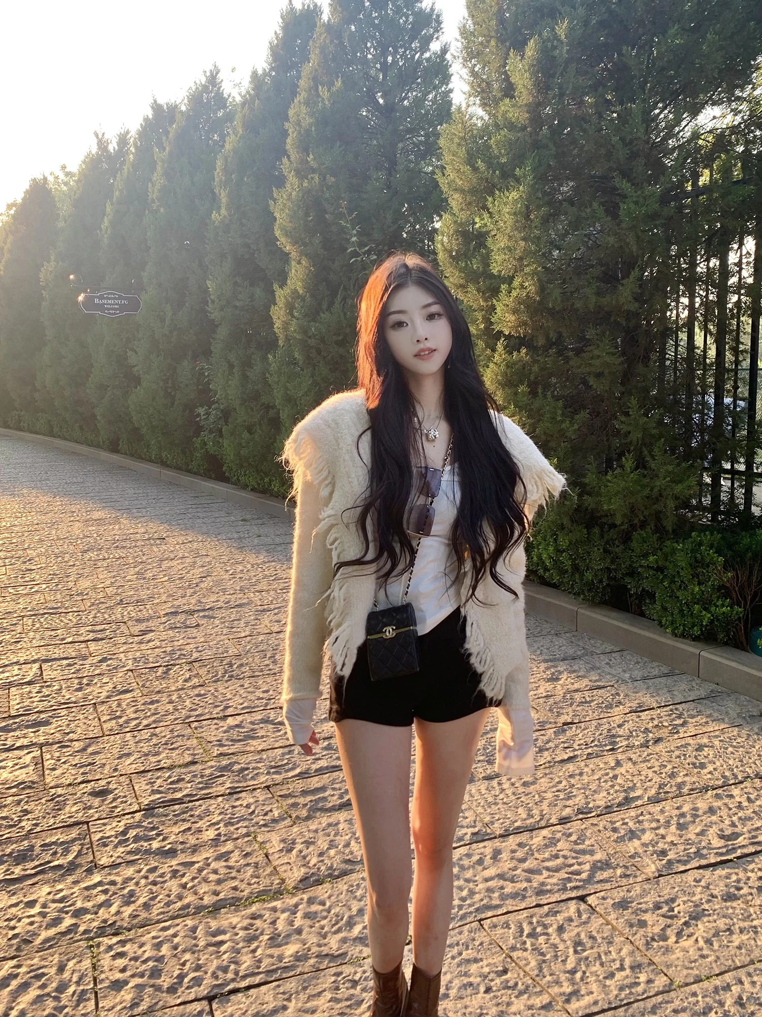 

J Studio Fringed Outerwear Stand Collar Thi Warm Versatile White Long ort Open Cardigan Coat for Women Autumn 2024