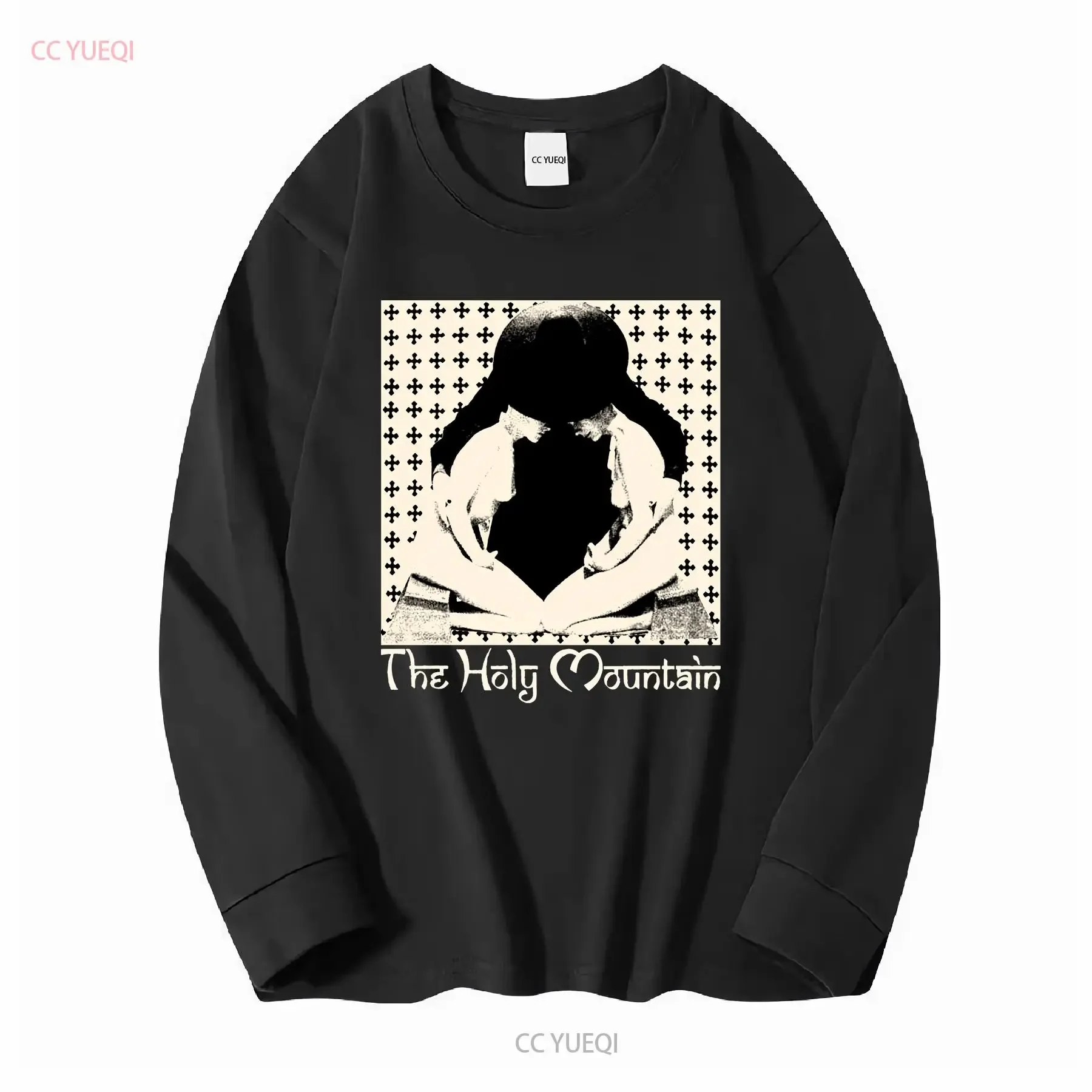 تي شيرت ترويجي لفيلم الجبل المقدس مقاس صغير فيلم عبادة من Jodorowsky بأكمام طويلة عتيق مغسول ناعم قليلاً