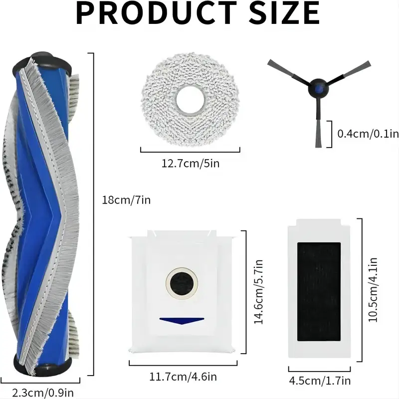 قطع غيار مكنسة روبوتية ECOVACS T30 PRO OMNI / T30S PRO / YEEDI M12 Pro+ كيس غبار فرشاة جانبية رئيسية فلتر ممسحة اكسسوارات - 5