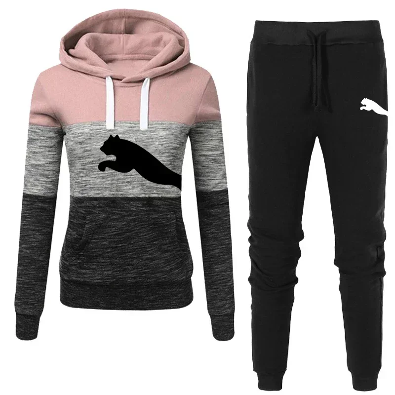 

Women 2Piece Set Spring Autumn Running Tracksuit Women's Hooded Sweatshirt Casual Wear Outfits Woman Jogging Sport Suit