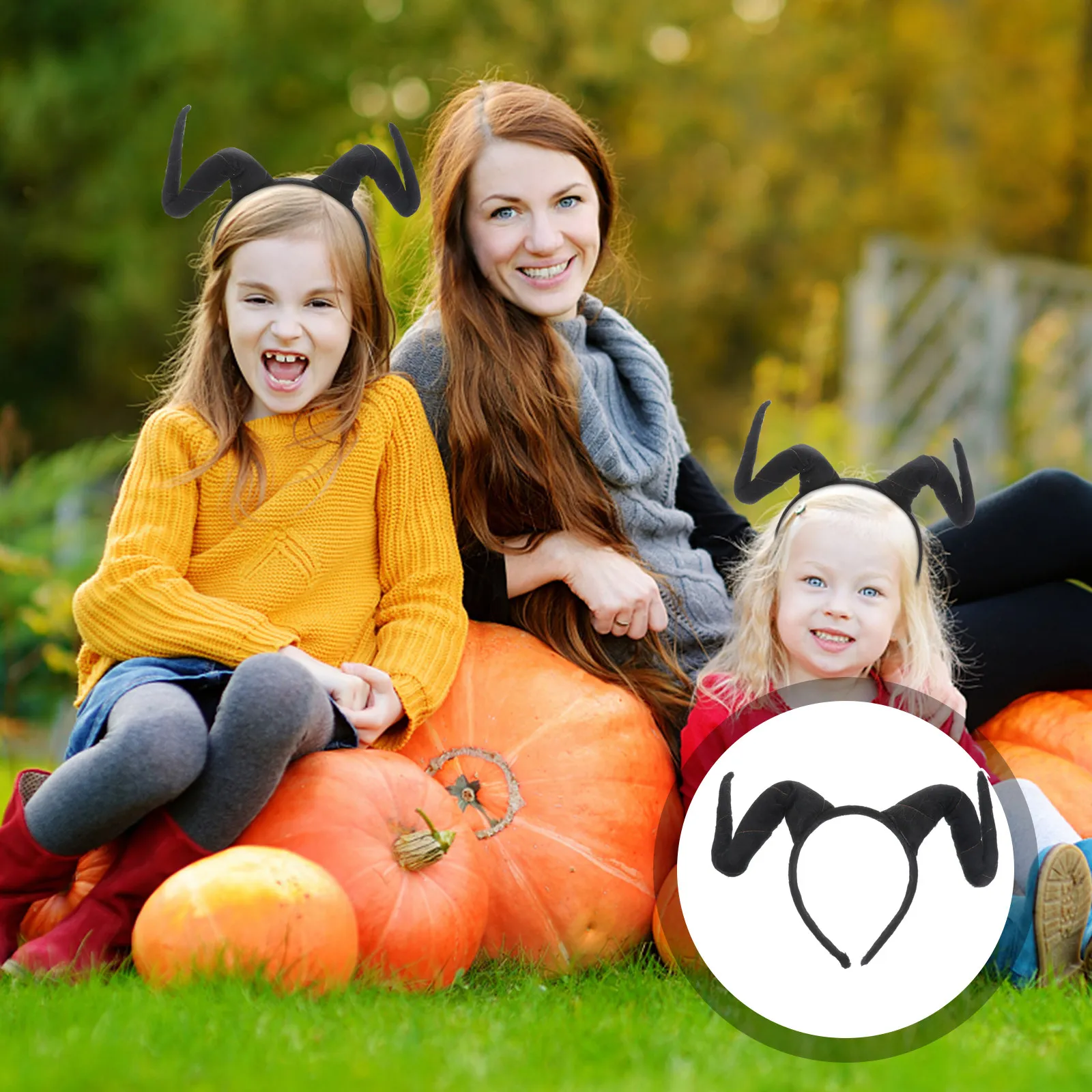 

Comfortable Black Simulation Bull Horn Hair Hoops Party Wear Eye Catching Headband for Cosplay Performance Exaggerated Headdress