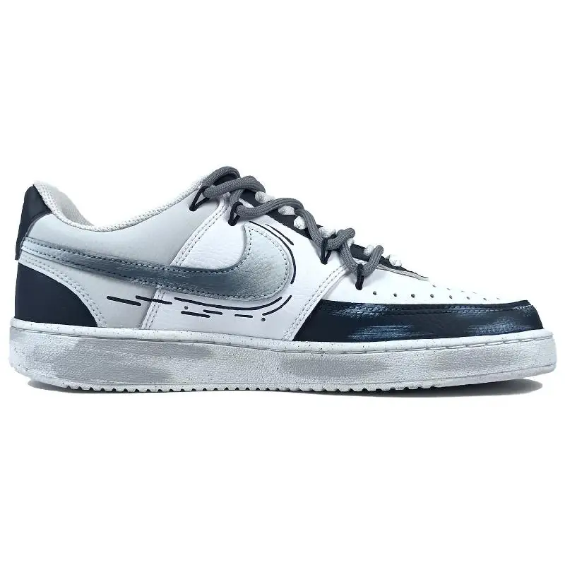 【Customize】Nike Court Vision 1 Skateboarding Shoes Unisex Low-top Black/white Sneakers shoes DH2987-101