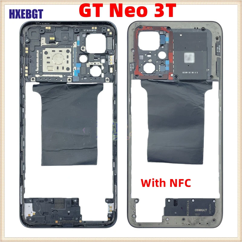 

Middle Frame Housing Bezel For Realme GT Neo 3T Back Faceplate Front Frame Chassis + Volume Button + NFC Parts