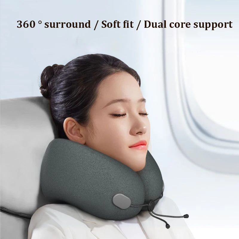 New Protable U-shaped Memory Foam Pillow for Neck Protection Cervical Support Nap Pillow Ergonomic Massage Travel Pillows