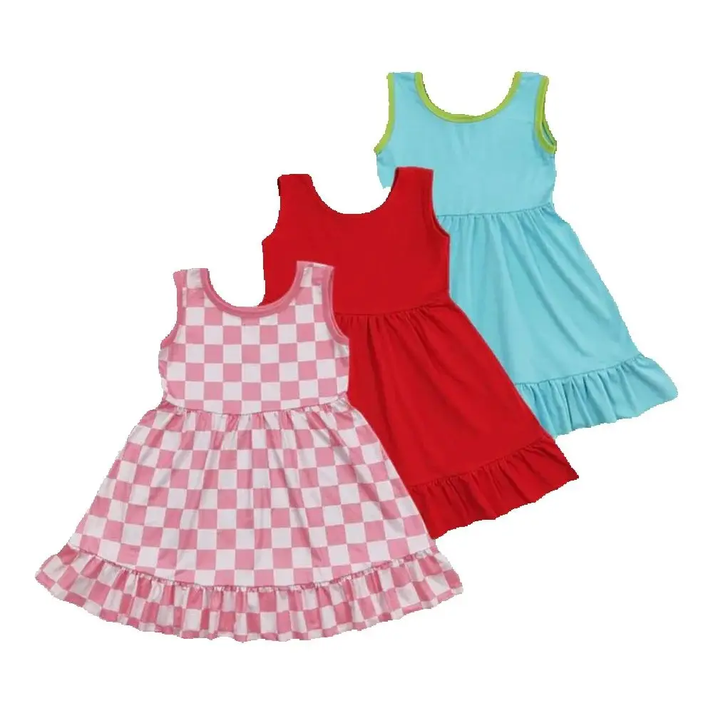 

Baby kids clothing Sibling summer girls Sibling Baby Girls Sleeveless Ruffle Knee Length Summer Dresses
