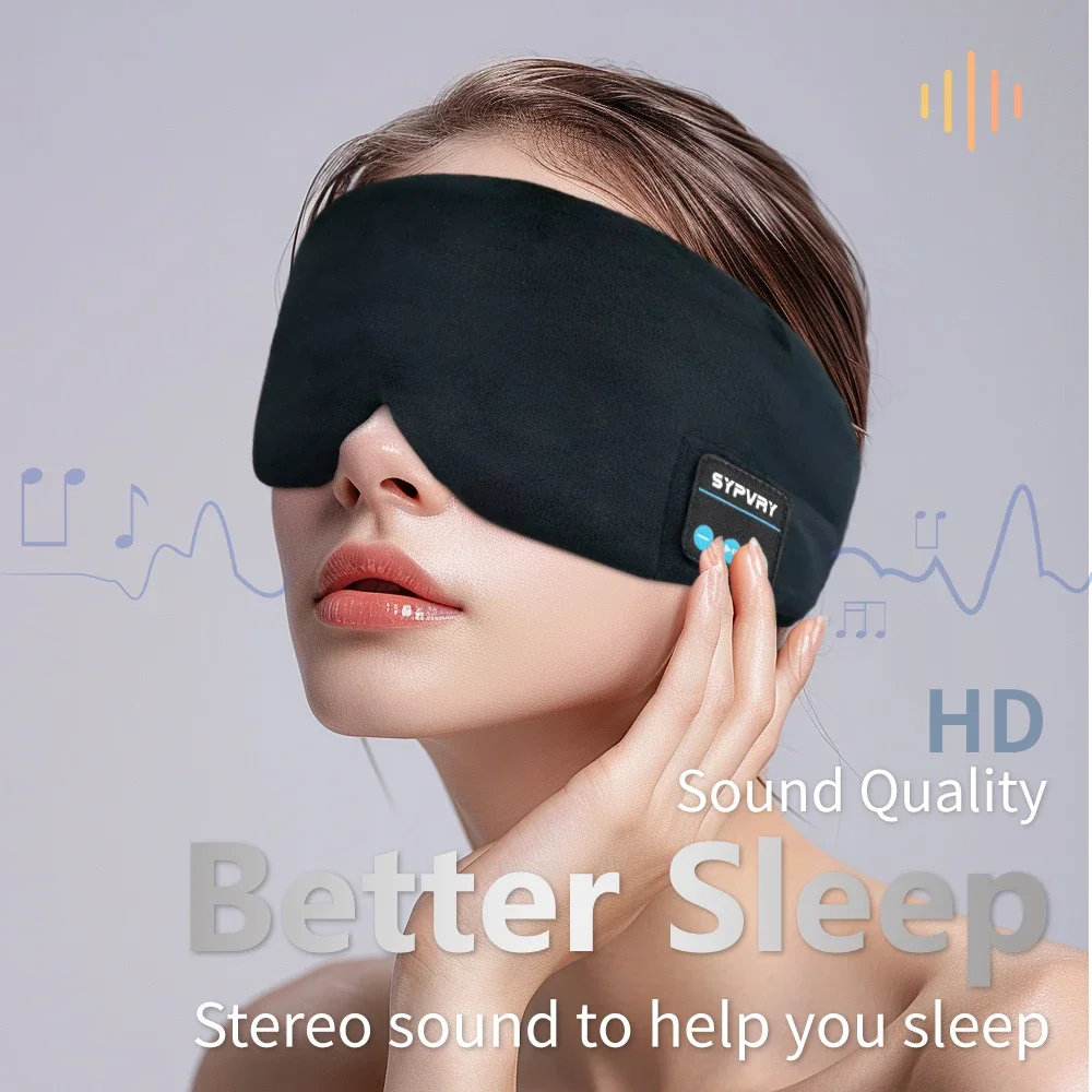 

Sleep Mask with Headphones Premium Silk Sleep Mask with Wireless Headphones Comfortable Sleeping Headphones Mask