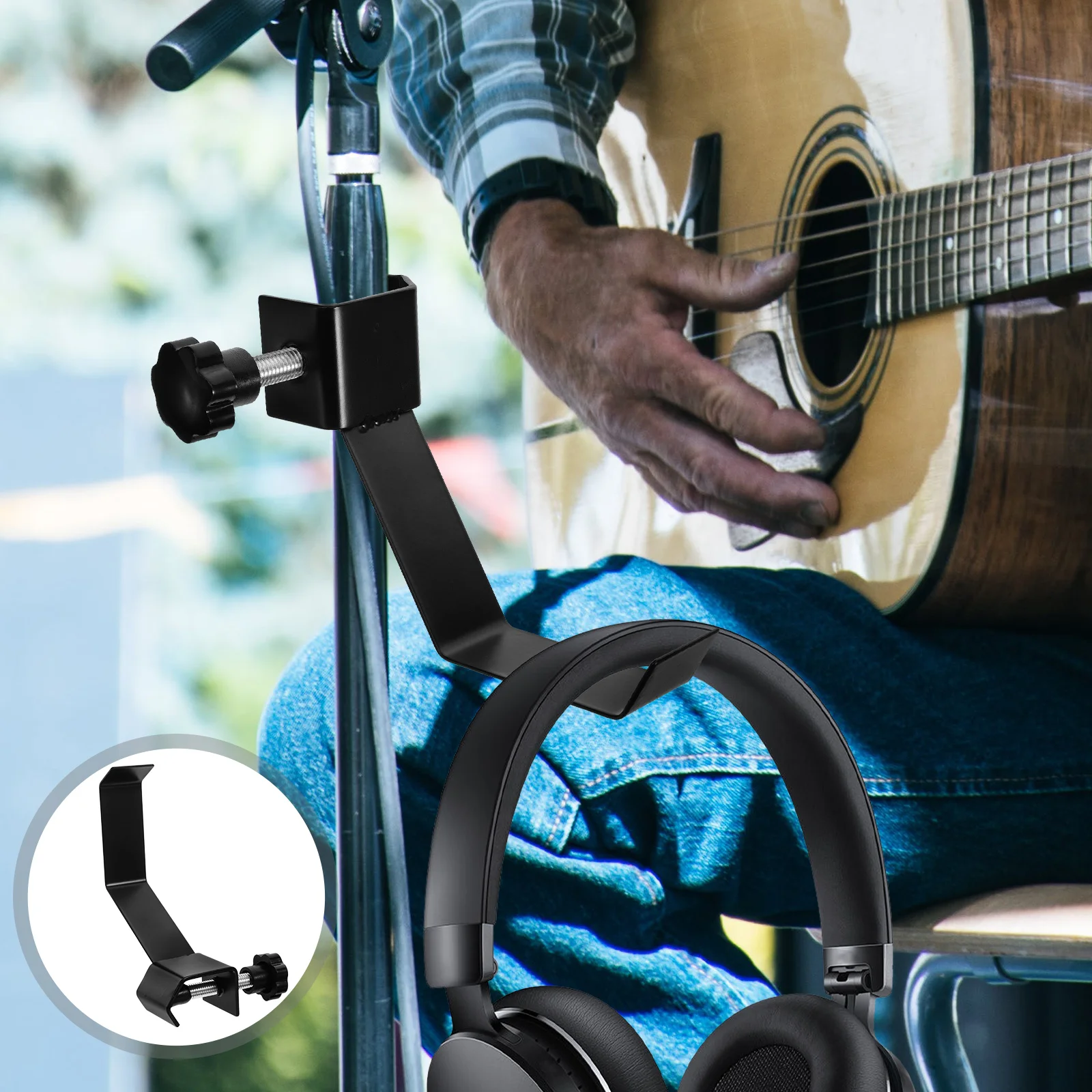 

Adjustable Headphone Hanger Mount Stand For Guitar Accessories Durable Metal Headset Rack Gaming Computer Earphone Bracket Hook