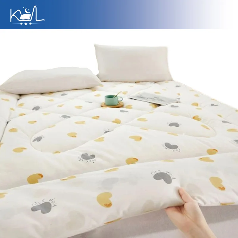 100% Xinjiang Cotton Quilted Mattress Pad, Extra Thick Handmade Tatami Bed Topper for Student Dorm & Home, Twin/Full