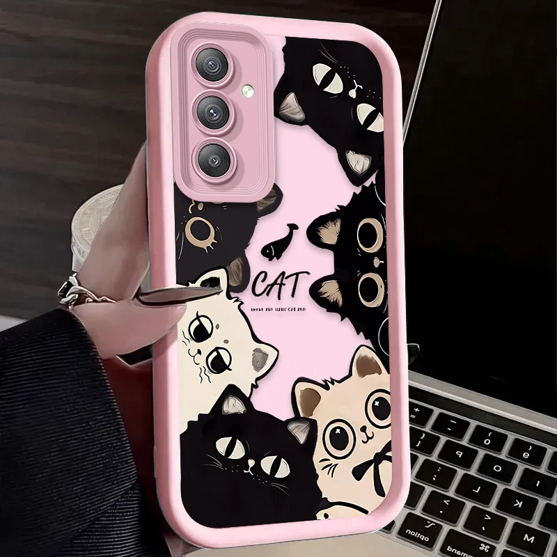 Lovely Black Cats Soft Phone Case For Samsung Galaxy A54 A05 A05S A34 A24 A14 A53 A33 A23 A13 A52 A52S A71 A51 A31 A50 Cover view 5
