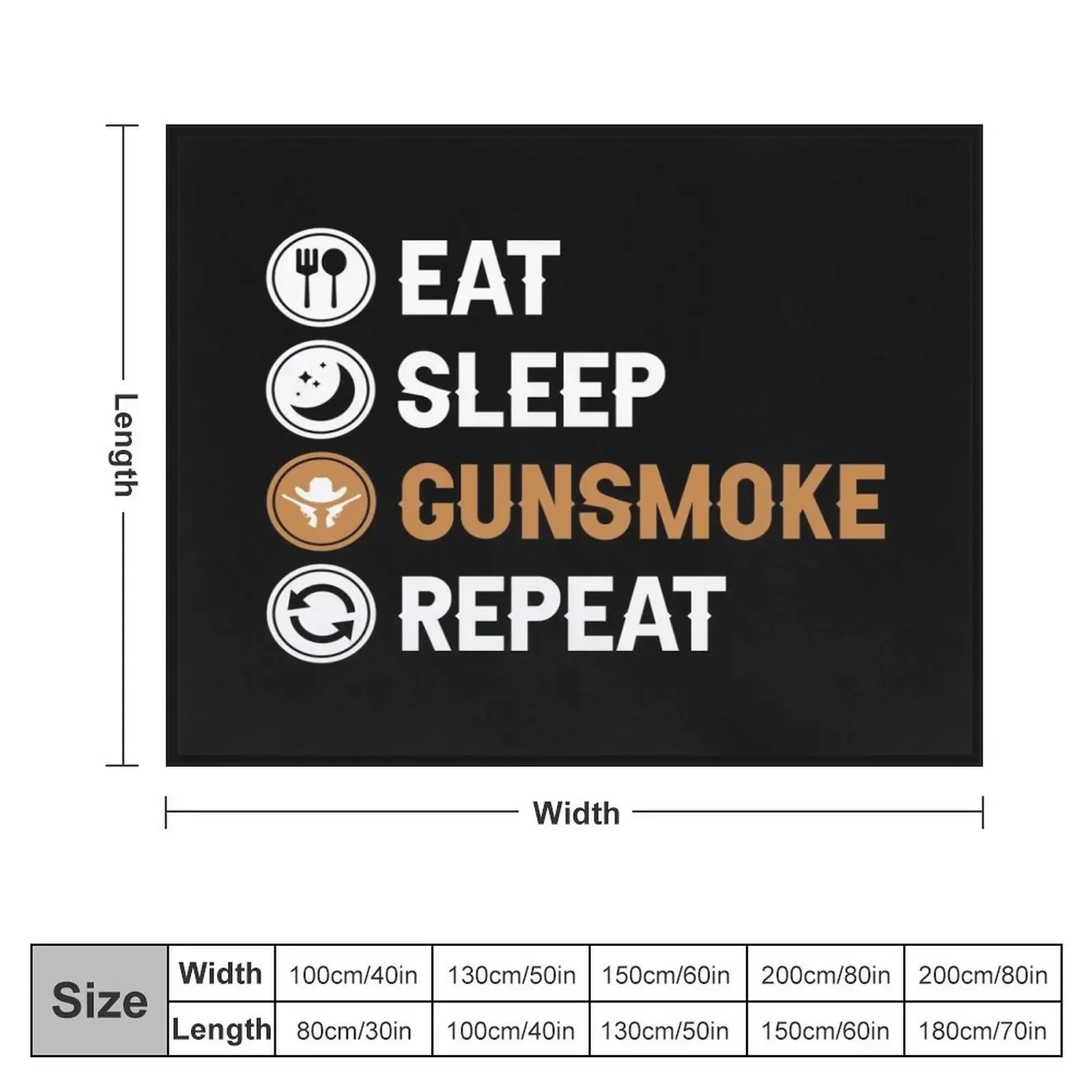 Eat Sleep Gunsmoke Repeat Throw Blanket Luxury Thicken manga Decorative Beds Blankets