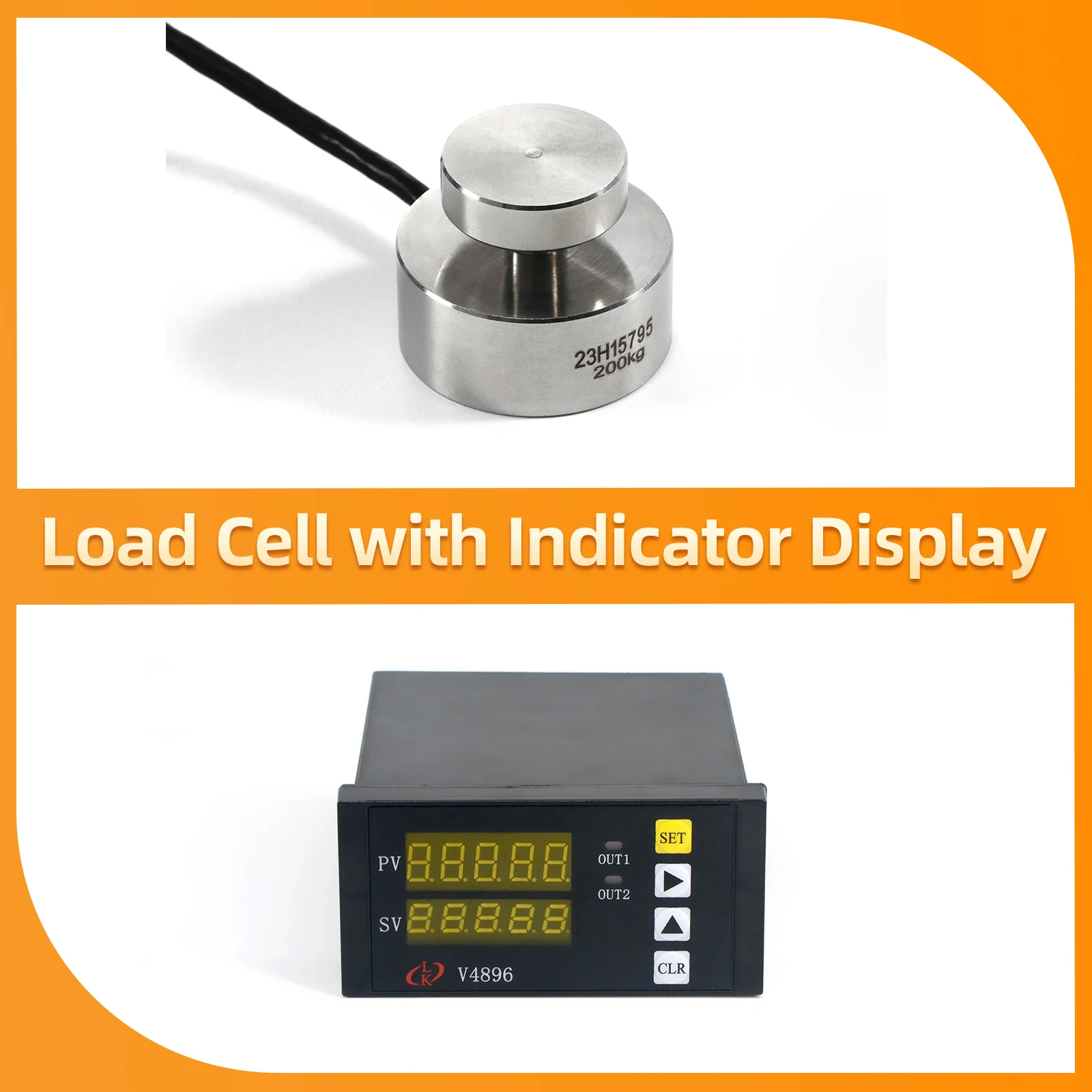 Load Cell Sensor with Indicator Display Compression and Tension Load Cells for Force Measurement 100KG 200KG 500KG 1T