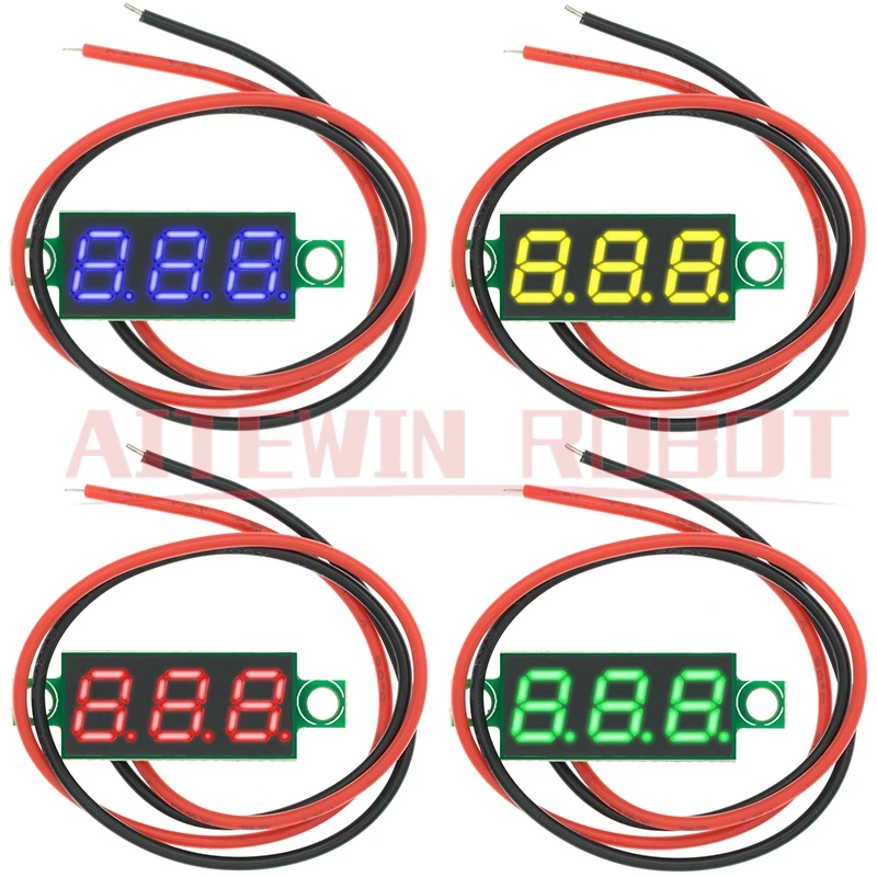0,28 Zoll 2,5 V-40V Mini Digital Voltmeter Spannungs tester Meter rot/blau/gelb/grün LED-Bildschirm elektronische Teile Zubehör