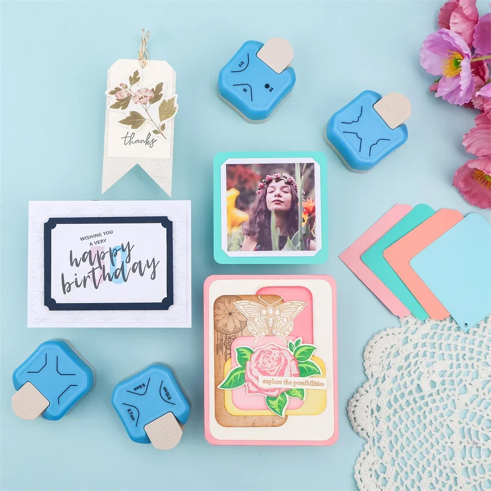 3-in-1 Eckstanzer Mini 3-Wege-Papierkantenschneider Eckenrunder für DIY Scrapbooking Kartenherstellung Ecke DIY Papierschneider Karte