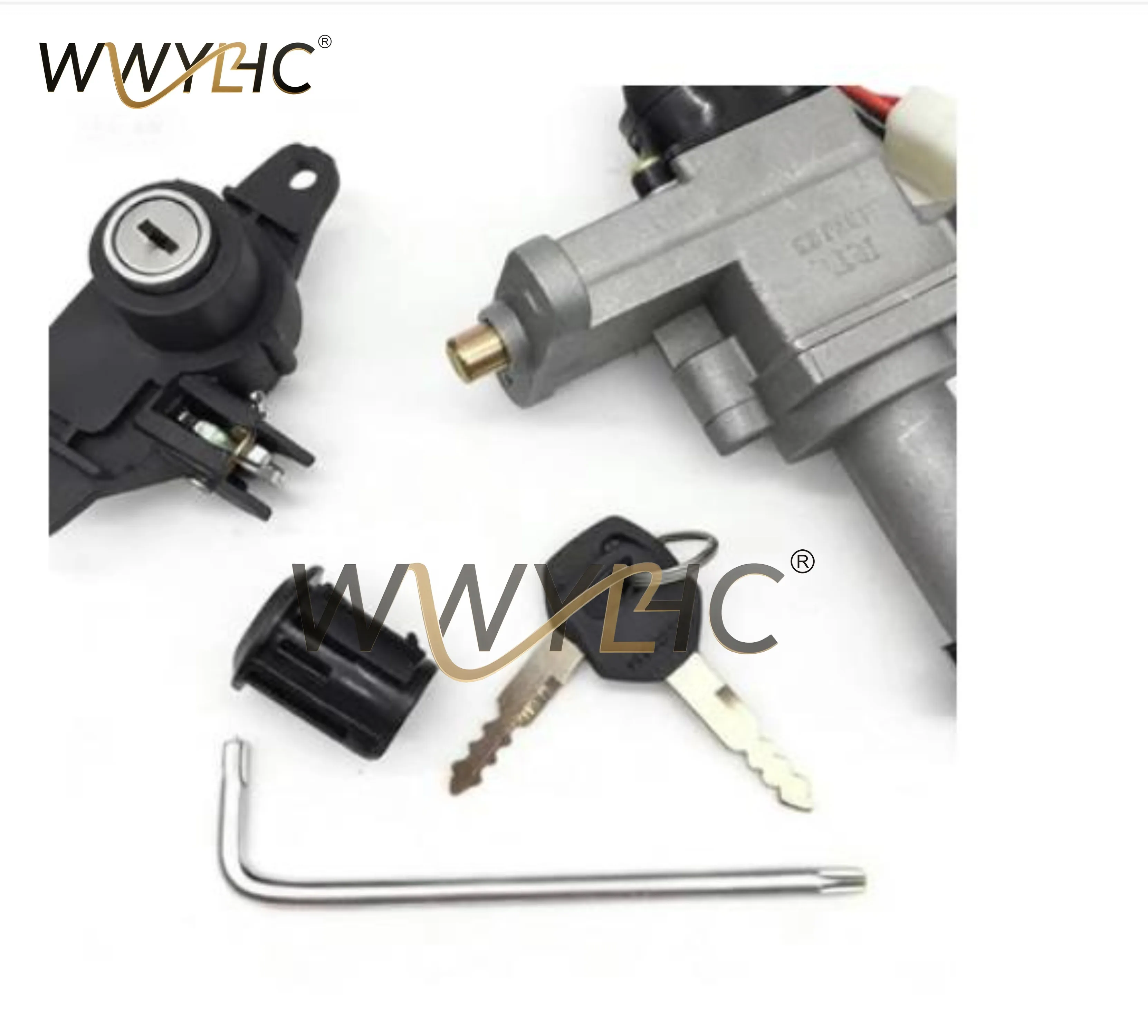 Motorcycle Fuel Tank Cap Lock Ignition Switch Lock Set Seat Lock Set With Keys For HJ125T-7/8/11A