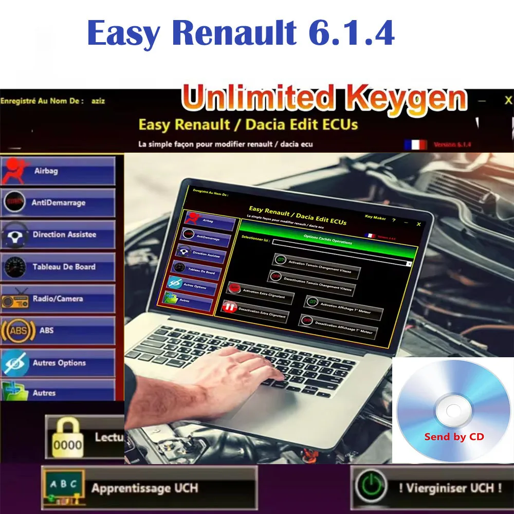 

Hot Easy Renault 6.1.4 Software for Renault ECU Programmer Clear Crash Airbag Card Keys UCH Cleaner WORK with OBDLink Renolink