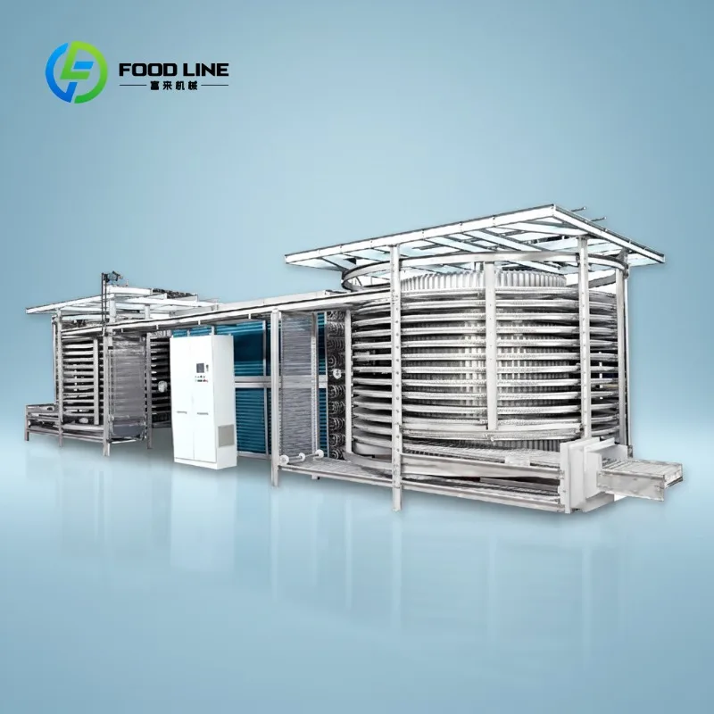 Single Spiral Quick Freezer Quick Freezing Process Stainless Steel Industrial Iqf Spiral Freezer for Sale