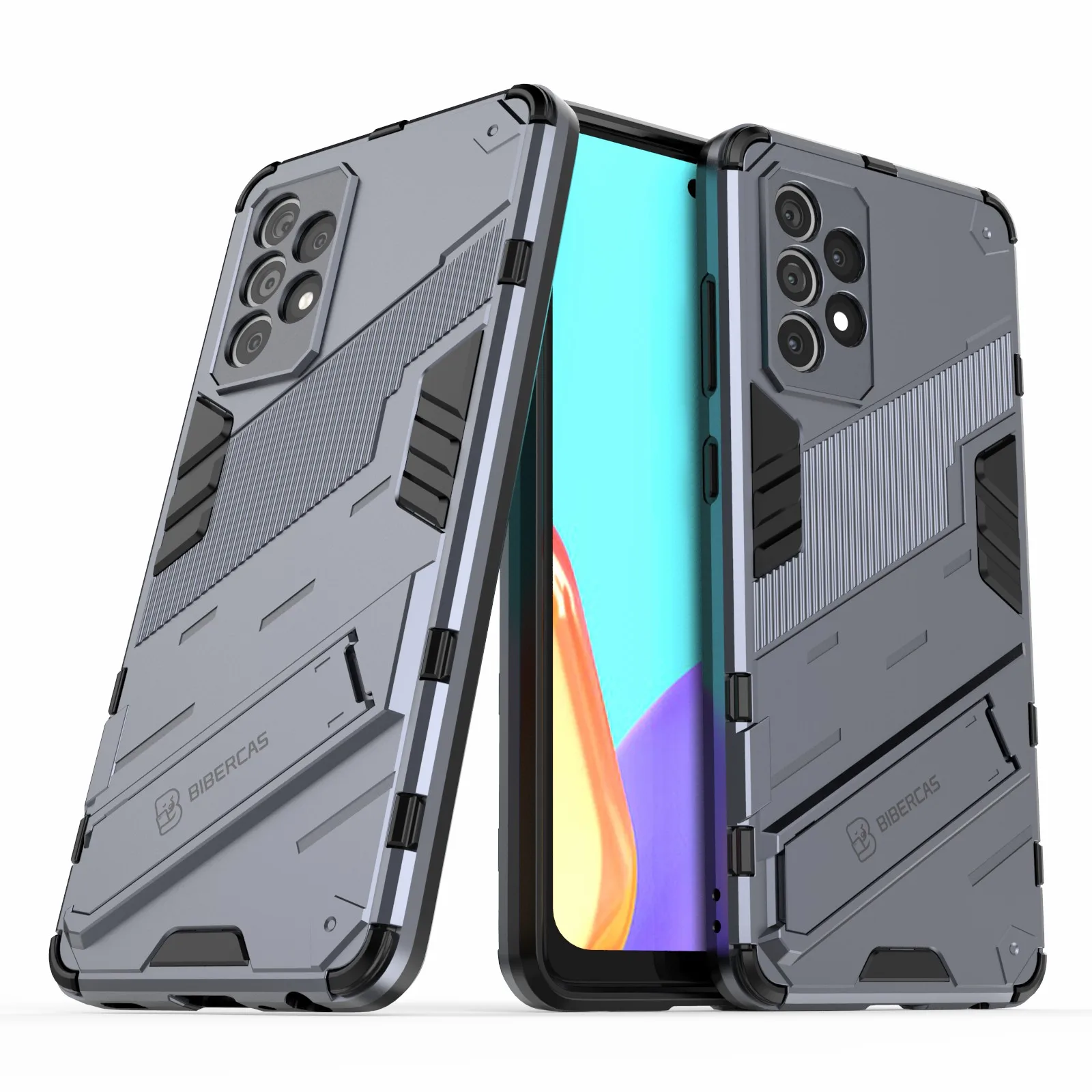 

Armor Shockproof Military Hard PC + TPU Bumper Hybrid Protective Cover for Samsung Galaxy A52 4G / 5G / A52s 5G - Grey
