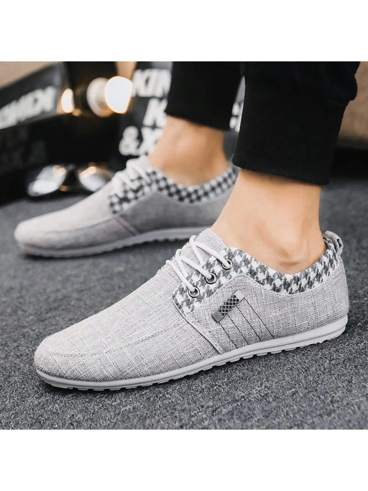 

Old Beijing Cloth Shoes, Linen Breathable Casual Shoes, Korean Style Men's Beanie Shoes, Versatile Low-Cut Sneakers
