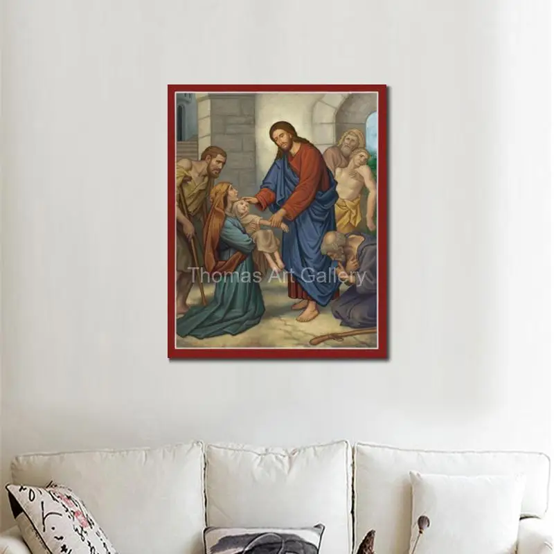 Large Jesus Christ Pantocrator Icon Canvas Print Byzantine Orthodox Christian Art HD Religious Wall Decor for Church Home Altar