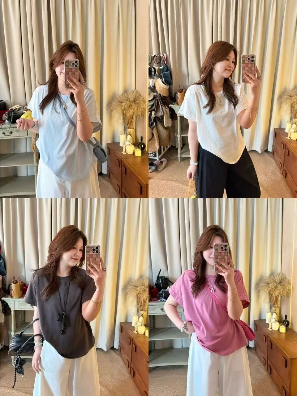 

JINGU Girl's Spring Short Sleeve T-Shirt Casual Fashion round Neck Cuff Turnup Commute Loose Fit Button Detail ...