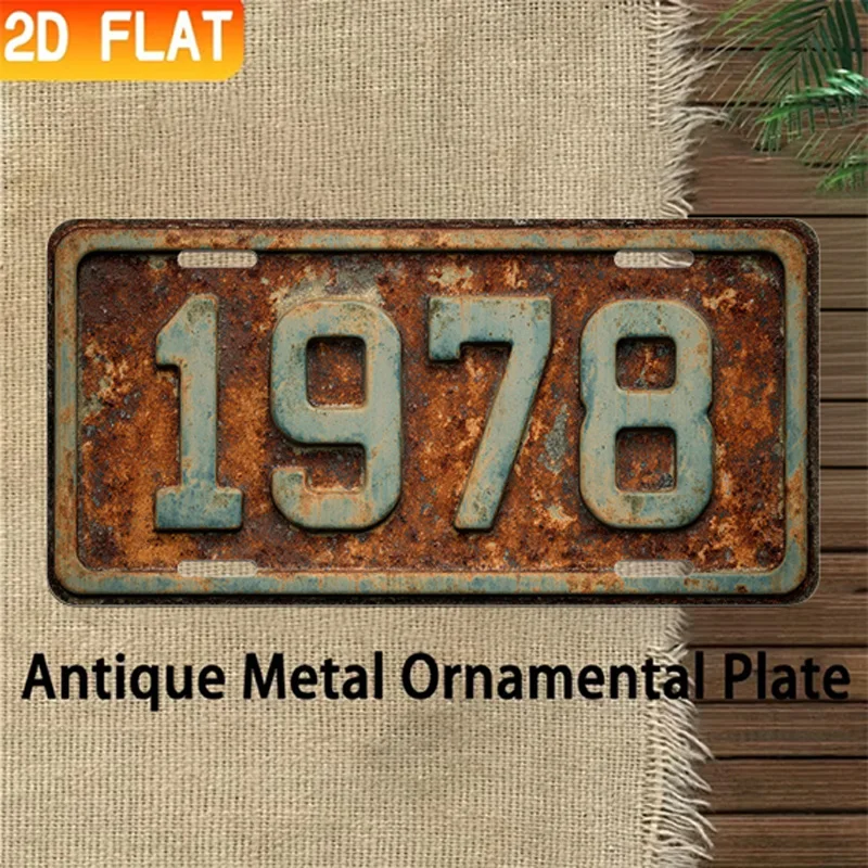Immagine 3: Targa vintage 1978 - Decorazione da parete in metallo e alluminio, bella, impermeabile e durevole - Adatta per case e cortili