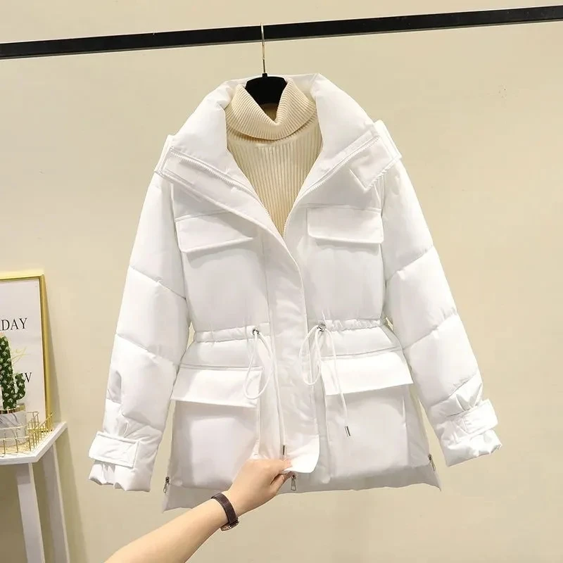 2023 New Winter Jacket Women\'s Parkas Hooded Korean Loose Parka Warm Thicken Down Cotton Padded Jacket Snow Wear Coat