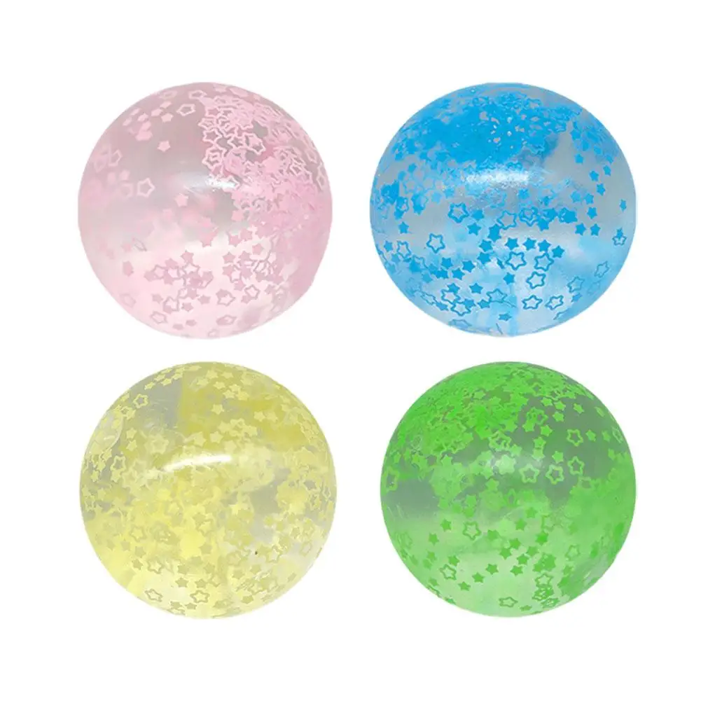 1pcs Elastic Ball Maltose Decompression Ball Glowing Ball Squeeze Colorful Color Toy Fidget Shape Random Kids Toys Stars Q6G0